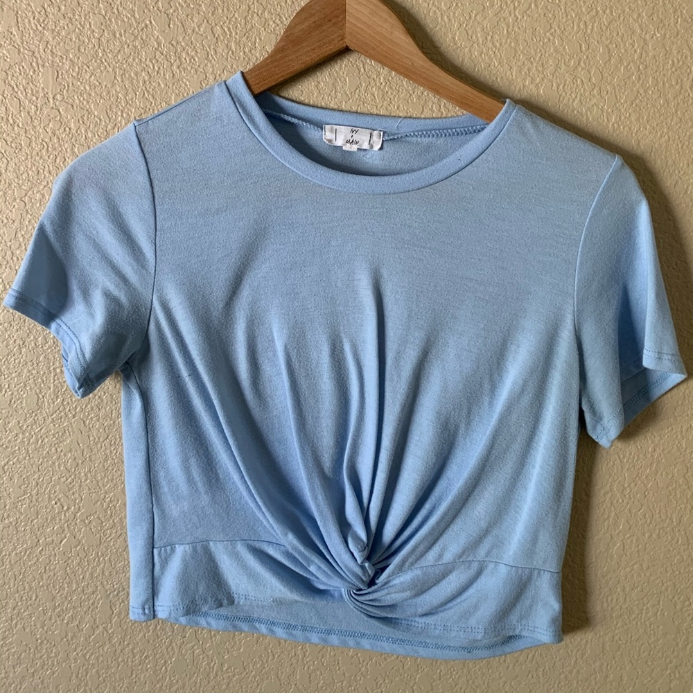 Blue crop top